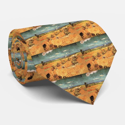 Cravate Pile de blé avec faucheuse par Vincent van Gogh (Roulé)