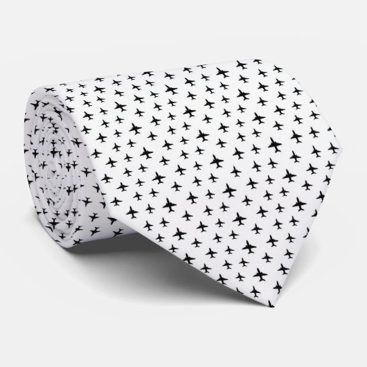Cravate Pilot Faux Soie | Style Concepteur de Micro Avion (Roulé)