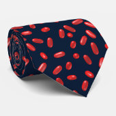 Cravate Pilules rouges Motif répétitif (Roulé)