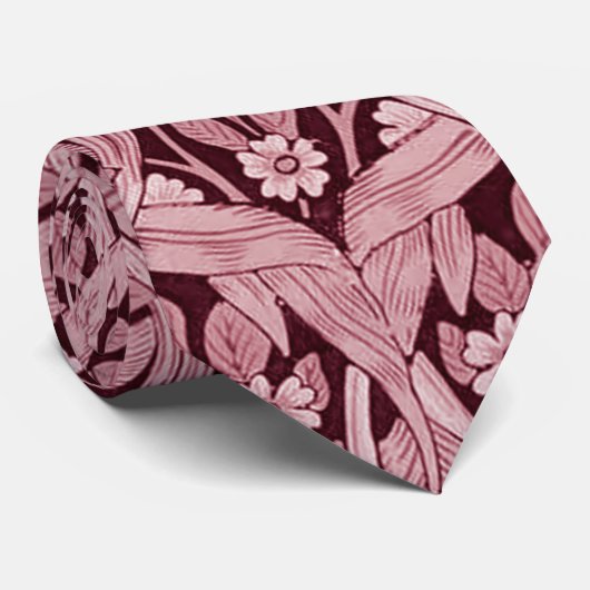 Cravate Pimpernel Maroon, William Morris (Roulé)