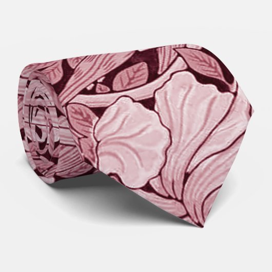 Cravate Pimpernel Maroon, William Morris (Roulé)