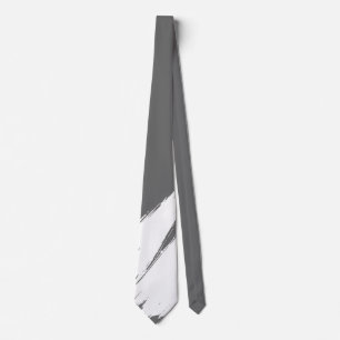 Cravate Pinceau blanc fond gris foncé moderne