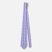Cravate Pinceau de Bowling Jacquard rouge et bleu rétro (Devant)