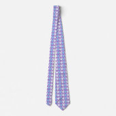 Cravate Pinceau de Bowling Jacquard rouge et bleu rétro (Dos)