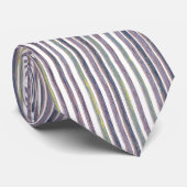 Cravate Pinceau mince vertical violet et vert (Roulé)
