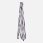 Cravate Pinceau mince vertical violet et vert (Dos)