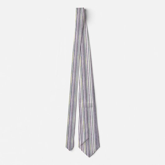 Cravate Pinceau mince vertical violet et vert (Dos)