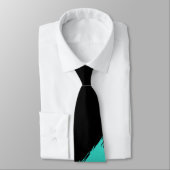Cravate Pinceau Turquoise Arrière - plan noir moderne (Attaché)