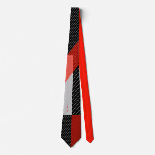 Cravate Pine rayée rouge, noir et blanc