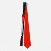 Cravate Pine rayée rouge, noir et blanc (Dos)