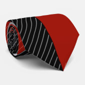 Cravate Pine rayée rouge, noir et blanc (Roulé)