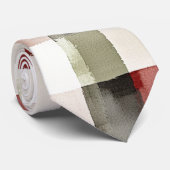 Cravate Pine Vert ivoire Rouge rayures Noël (Roulé)