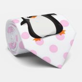 Cravate Pingouin blanc noir mignon et moustache drôle (Roulé)
