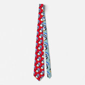 Cravate Pingouin cool mignon Noël hiver motif rouge  (Devant)