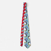 Cravate Pingouin cool mignon Noël hiver motif rouge  (Dos)