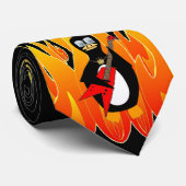 Cravate Pingouin sur le feu (Roulé)