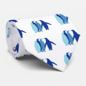 Cravate Pingouins bleus (Roulé)