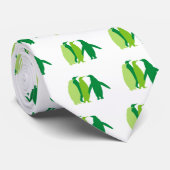Cravate Pingouins verts (Roulé)
