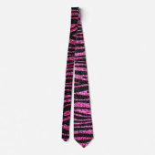 Cravate Pink and Black Zebra Print bling (faux glitter) (Dos)