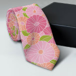 Cravate Pink and Coral Floral Patal - Modern Bold<br><div class="desc">Design floral printanier lumineux. Vert rose et corail</div>