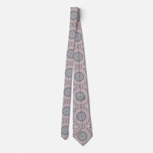 Cravate Pink and Gray Feminine Medallion Pattern (Dos)