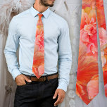 Cravate Pink and Orange Hibiscus Flowers Tie<br><div class="desc">Groom’s tie for a tropical wedding.  All over pattern of big hibiscus flowers shades of orange,  pink and yellow.  Perfect for a seaside wedding or tropical workplace.</div>