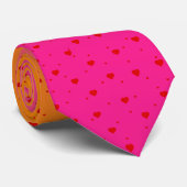Cravate Pink and orange ombre red hearts pattern (Roulé)