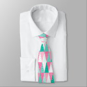 Cravate Pink and Teal Minimalist Christmas Trees (Attaché)