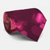 Cravate Pink Bokeh Hearts papier peint Arrière - plan numé (Roulé)