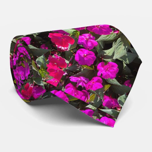 Cravate Pink Floral Flower Art Abstract Gift Wedding Favor (Roulé)