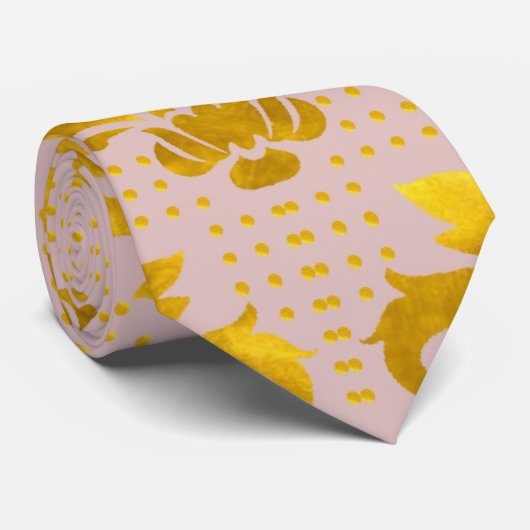 Cravate Pink Gold Damask (Roulé)