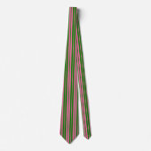 Cravate Pink Green Stylish Stripes Pattern Design  (Devant)