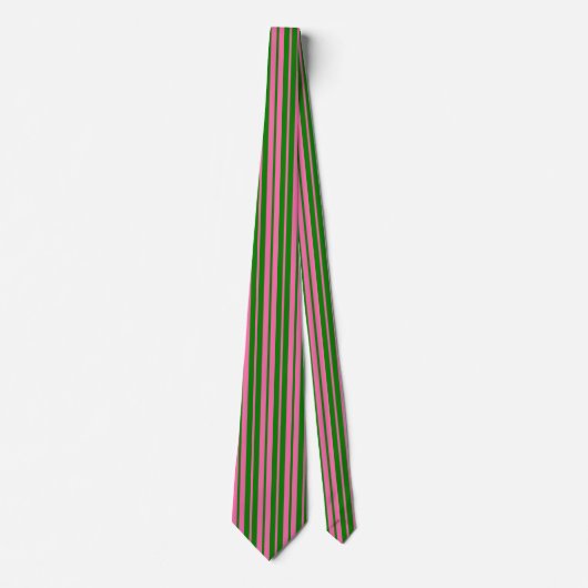 Cravate Pink Green Stylish Stripes Pattern Design  (Devant)