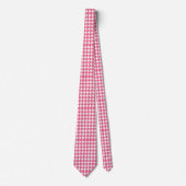 Cravate Pink Houndstooth Pattern Classic Preppy Style  (Devant)