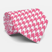 Cravate Pink Houndstooth Pattern Classic Preppy Style  (Roulé)