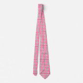Cravate Pink Houndstooth Pattern Classic Preppy Style  (Dos)