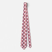 Cravate Pink Lion Head Animal Pattern Design White (Devant)