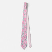Cravate Pink Mid-Century Modern Floral Pattern (Devant)