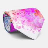 Cravate Pink Modern Business Abstrait Pink Blue Bright (Roulé)