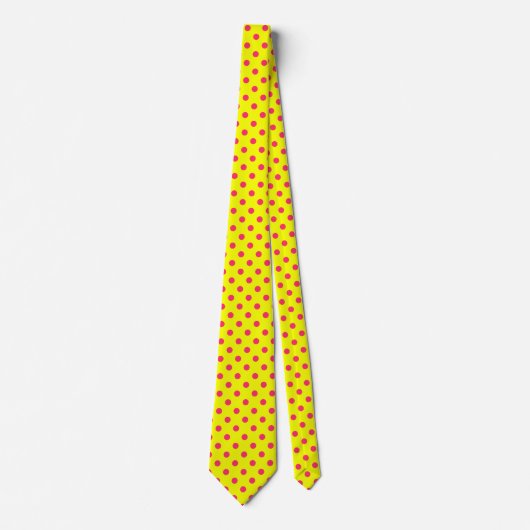 Cravate Pink On Yellow Polka Dots Pattern Design  (Devant)