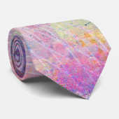 Cravate Pink Pastel Abstrait Lines Blue Ink Splatter (Roulé)