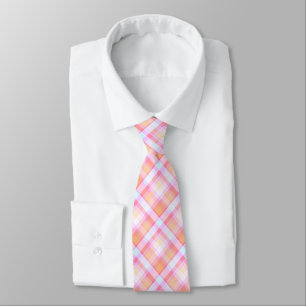 Cravate Pink Pastel Plaid Motif