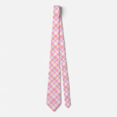 Cravate Pink Pastel Plaid Motif (Devant)