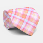 Cravate Pink Pastel Plaid Motif (Roulé)