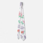 Cravate Pink Peony Lavender Floral Aquarelle Motif (Dos)