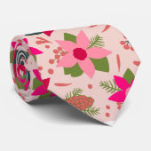 Cravate Pink Poinsettias (Roulé)