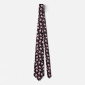 Cravate Pink Poodles and Bows Pattern Black (Devant)