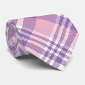 Cravate Pink, Purple et White Plaid (Roulé)