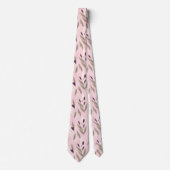 Cravate Pink purple red retro flower pattern (Devant)