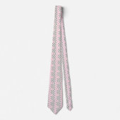 Cravate Pink Raspberry and Silver Geometric ZigZag (Devant)